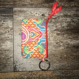 Multicolor Vera Bradley ID Wallet w/ Key Ring